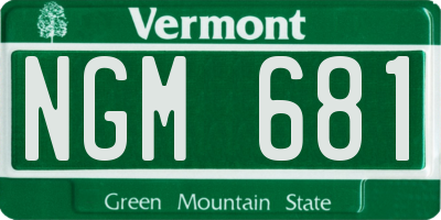 VT license plate NGM681