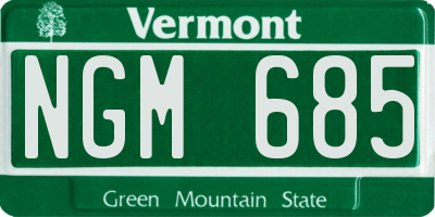 VT license plate NGM685
