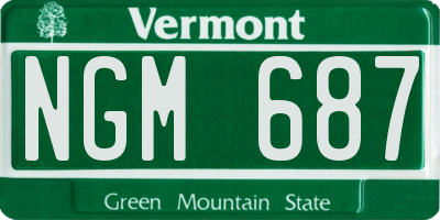 VT license plate NGM687