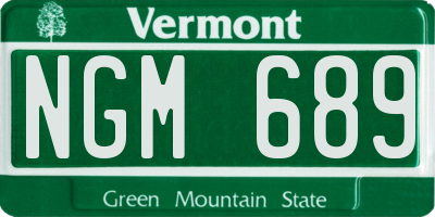 VT license plate NGM689