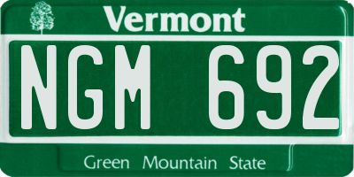 VT license plate NGM692