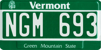 VT license plate NGM693