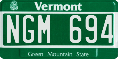 VT license plate NGM694