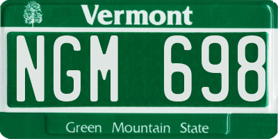 VT license plate NGM698