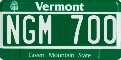 VT license plate NGM700