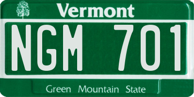 VT license plate NGM701