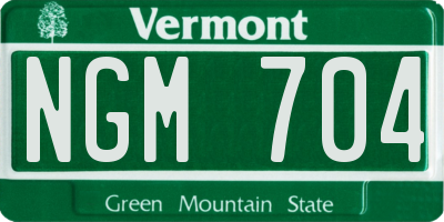 VT license plate NGM704