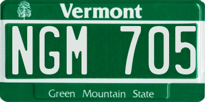 VT license plate NGM705