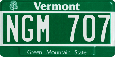 VT license plate NGM707