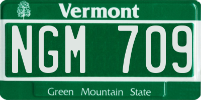 VT license plate NGM709