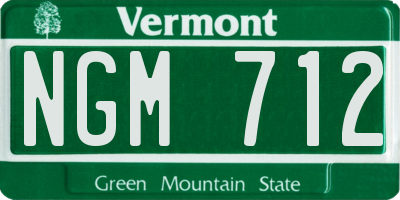 VT license plate NGM712