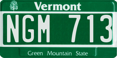 VT license plate NGM713
