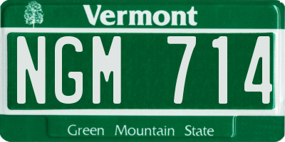 VT license plate NGM714