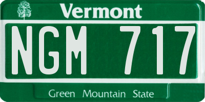VT license plate NGM717