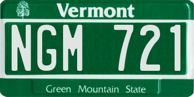 VT license plate NGM721