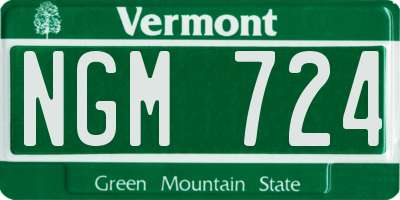 VT license plate NGM724