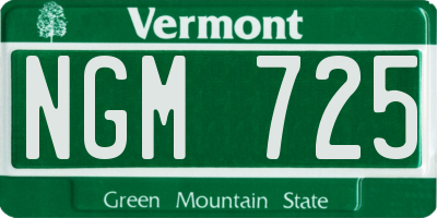 VT license plate NGM725