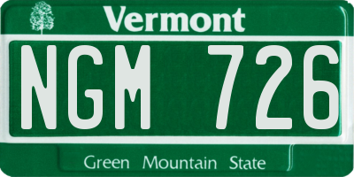 VT license plate NGM726