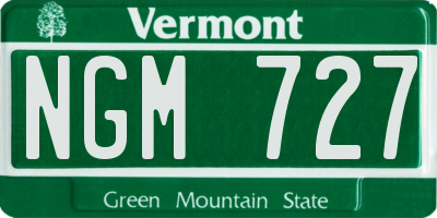 VT license plate NGM727