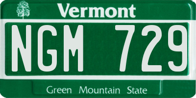 VT license plate NGM729