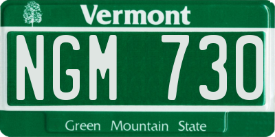VT license plate NGM730