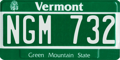 VT license plate NGM732