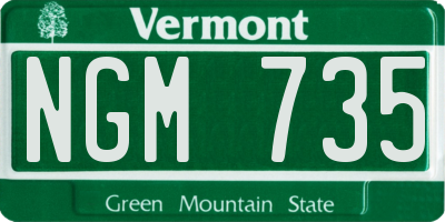 VT license plate NGM735
