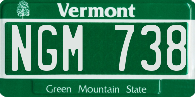 VT license plate NGM738
