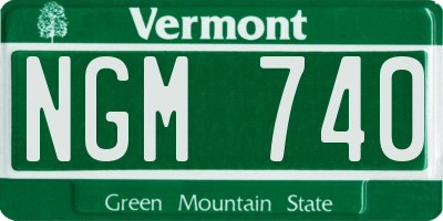 VT license plate NGM740