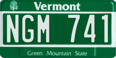 VT license plate NGM741
