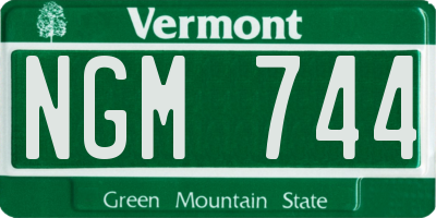 VT license plate NGM744