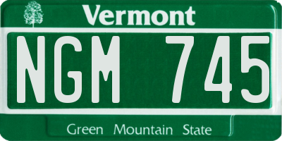 VT license plate NGM745