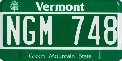 VT license plate NGM748