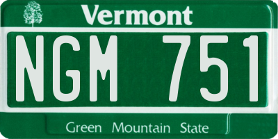 VT license plate NGM751