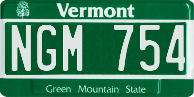 VT license plate NGM754