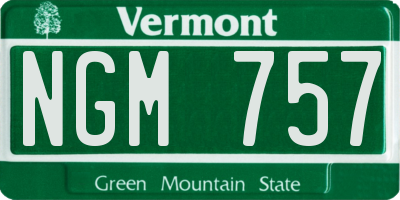 VT license plate NGM757