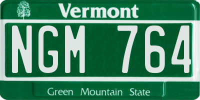 VT license plate NGM764