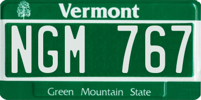 VT license plate NGM767