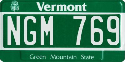 VT license plate NGM769