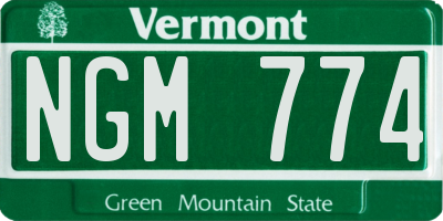 VT license plate NGM774