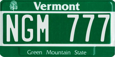 VT license plate NGM777