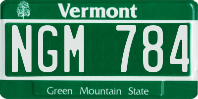 VT license plate NGM784