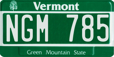 VT license plate NGM785
