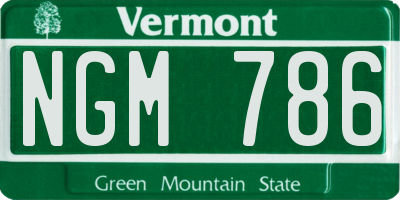 VT license plate NGM786