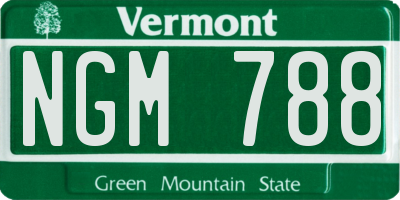 VT license plate NGM788
