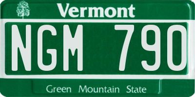 VT license plate NGM790
