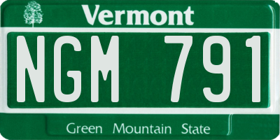 VT license plate NGM791