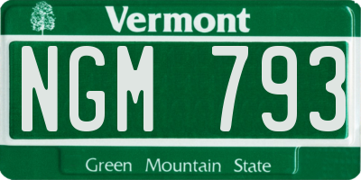 VT license plate NGM793