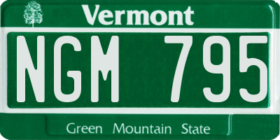 VT license plate NGM795