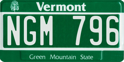 VT license plate NGM796